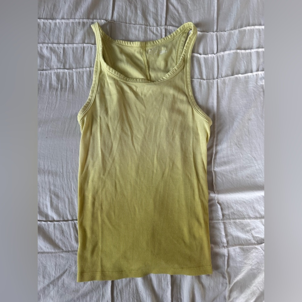 Aerie Ribbed Racerback Yellow ombre Tank